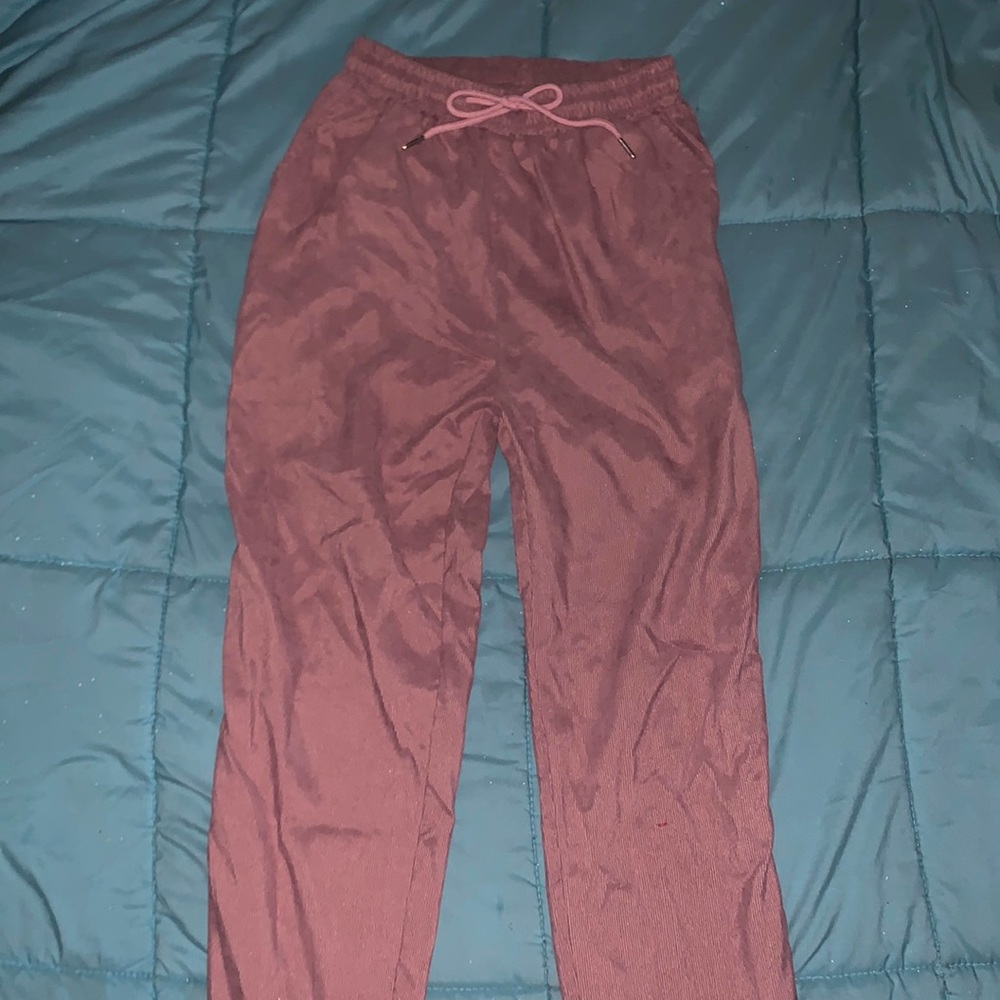 xs, polyester, purple sweatpants from shein.